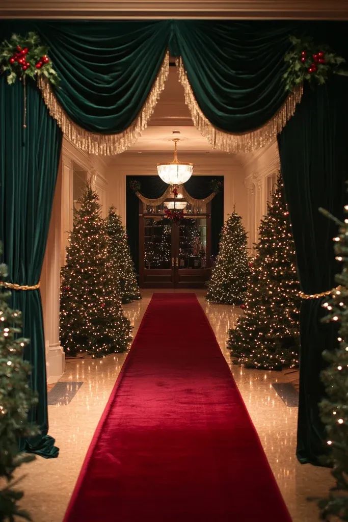 Décoration festive et chaleureuse pour une fête de fin d'année d'entreprise réalisée par madame fuchsia